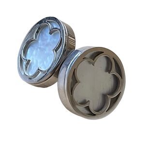 Silver tone earrings flower design post style holiday gifts for her